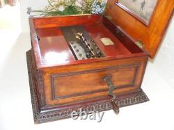 Rare Antique Disc Playing Mahogany Music Box By Regina Plus 25-15.1/2 Discs
