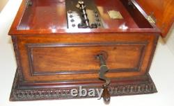 Rare Antique Disc Playing Mahogany Music Box By Regina Plus 25-15.1/2 Discs