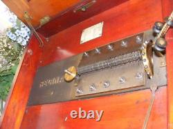 Rare Antique Disc Playing Mahogany Music Box By Regina Plus 25-15.1/2 Discs