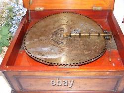 Rare Antique Disc Playing Mahogany Music Box By Regina Plus 25-15.1/2 Discs