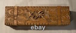 Rare Carved Wooden Box Plays Music Original Heiden Jewelry Box Trinket Box