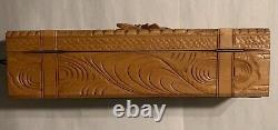 Rare Carved Wooden Box Plays Music Original Heiden Jewelry Box Trinket Box