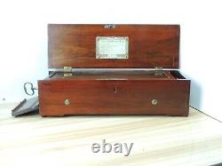 Rare Early 19C Walnut Nicole Freres 8 Air Music Box