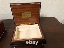 Rare Ercolano Walnut Wood Inlaid Jewelry Music Box Handcrafted In Italy WB