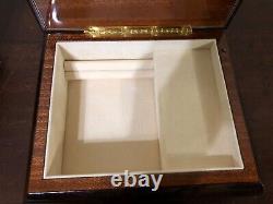 Rare Ercolano Walnut Wood Inlaid Jewelry Music Box Handcrafted In Italy WB