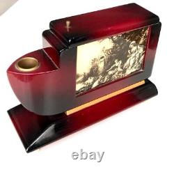 Rare Italian Music box cigare case for ten king size cigarettes Wood Hand Made