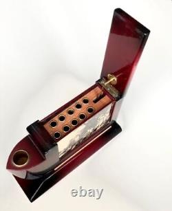 Rare Italian Music box cigare case for ten king size cigarettes Wood Hand Made