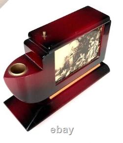 Rare Italian Music box cigare case for ten king size cigarettes Wood Hand Made