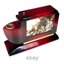 Rare Italian Music box cigare case for ten king size cigarettes Wood Hand Made