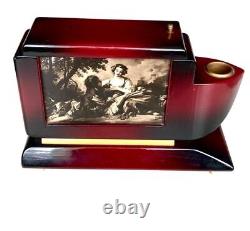 Rare Italian Music box cigare case for ten king size cigarettes Wood Hand Made