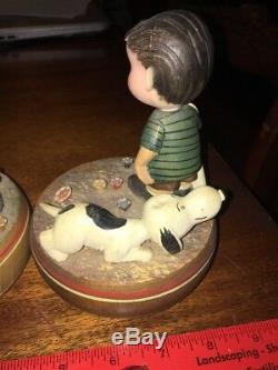 Rare Lioness & Snoopy, Snoopy Red Baron Wood Carved Music Boxes