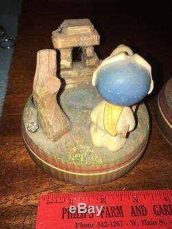 Rare Lioness & Snoopy, Snoopy Red Baron Wood Carved Music Boxes