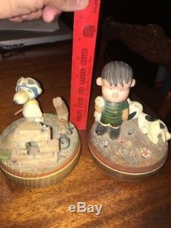 Rare Lioness & Snoopy, Snoopy Red Baron Wood Carved Music Boxes