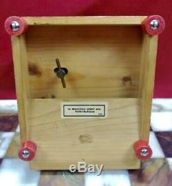 Rare Post WW2 Vintage HEDO German Wood Music Box Mechanical Cigarette Dispenser