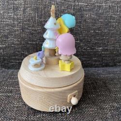 Rare Retro Sanrio Kikirara Music Box Little Twin Stars Wooden interior accessory