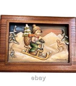 Rare Signed VTG L Edition Reuge Goebel Hummel Anri carved wood Music Box Italy