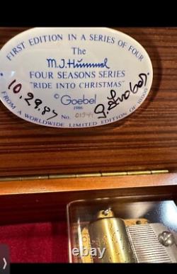 Rare Signed VTG L Edition Reuge Goebel Hummel Anri carved wood Music Box Italy