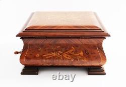 Rare Thorens D-41 Large Music Box Sorrento Wood Inlay Pre Reuge 11 Disc