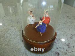 Rare Vintage Swiss 3 Dancers Model Reuge Dancing Ballerina Music Box Automaton