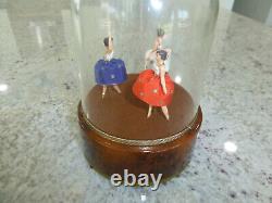 Rare Vintage Swiss 3 Dancers Model Reuge Dancing Ballerina Music Box Automaton