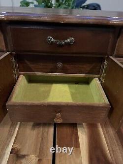 Rare Vintage Wood Sideboard Jewelry Music Box Japan 18mini Sized Dresser
