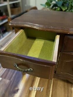 Rare Vintage Wood Sideboard Jewelry Music Box Japan 18mini Sized Dresser
