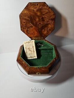 Rare Vtg San Francisco Music Box Co, Burl Wood Jewelry Case, Exquisite Italian