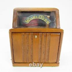 Rare Wurlitzer Music Box Wood Vintage Retro Mini Jukebox Desk Promo Display