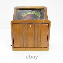 Rare Wurlitzer Music Box Wood Vintage Retro Mini Jukebox Desk Promo Display