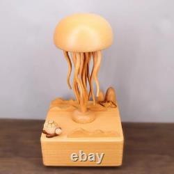 Rechargeable Wooden Jellyfish Music Box, Perfect Home Decorations, Holiday Gifts