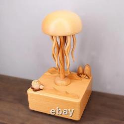 Rechargeable Wooden Jellyfish Music Box, Perfect Home Decorations, Holiday Gifts