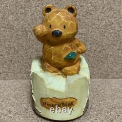 Retro Ceramic Wood Carvingbear Music Box When You Wish Upon A Star