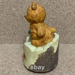 Retro Ceramic Wood Carvingbear Music Box When You Wish Upon A Star