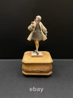 Reuge Anri Victorian Style Man Figure Removable Top Swiss Musical Music Box