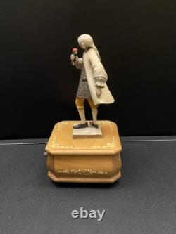 Reuge Anri Victorian Style Man Figure Removable Top Swiss Musical Music Box