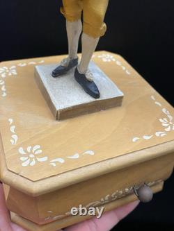 Reuge Anri Victorian Style Man Figure Removable Top Swiss Musical Music Box