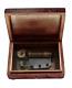 Reuge Burl Wood W Mountain Scene Inlay, 2 Song, 50 Note Music Box See Video