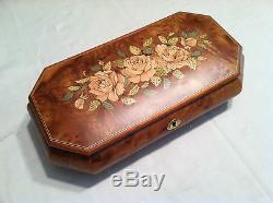 Reuge Large Musical Jewelry Box Made In Italy 30 Note-'Waltz Of The Flowers