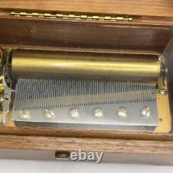 Reuge Music Box 3 Songs 72 Valves Solid Walnut Wood Japan limited Discontinued