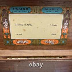 Reuge Music Box 3 Songs 72 Valves Solid Walnut Wood Japan limited Discontinued