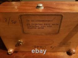Reuge Music Box 50 Note 2 Song Burl Wood Swiss Antique great working condition