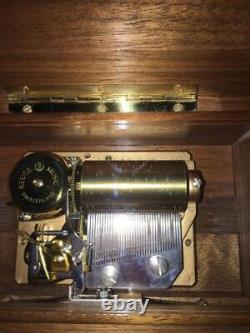 Reuge Music Box Canon 36 Note Walnut Wood