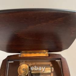 Reuge Music Box, Solid Walnut Wood Inlaid Antique Ornament