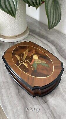 Reuge Music Box Wood Hummingbird Memory A. L. Webber N 1915 Made In Switzerland