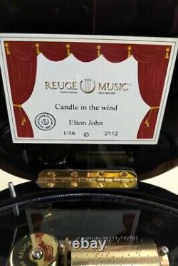 Reuge Music Box Wooden Rose Inlay Elton John Candle In The Wind Rare