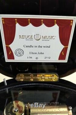 Reuge Music Box Wooden Rose Inlay Elton John Candle In The Wind Rare