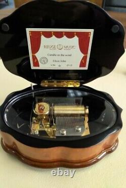 Reuge Music Box Wooden Rose Inlay Elton John Candle In The Wind Rare