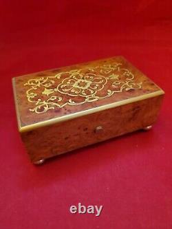 Reuge Music Box in Burl Wood Case with 36 Note 2 Tune Movement. Hear it Play