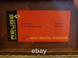 Reuge Music Box in Burl Wood Case with 36 Note 2 Tune Movement. Hear it Play