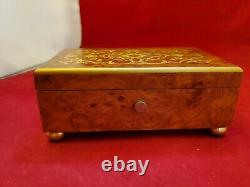 Reuge Music Box in Burl Wood Case with 36 Note 2 Tune Movement. Hear it Play